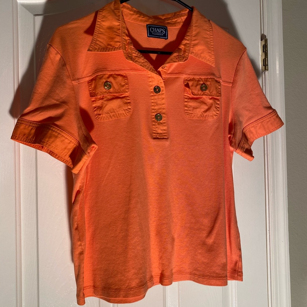 Orange short sleeve Chaps classic polo shirt med/p
